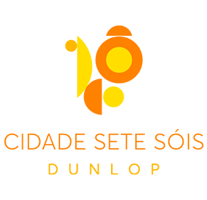 Logo da smart cidade Sete Sóis em Campinas nas cores laranja e amarelo. 
